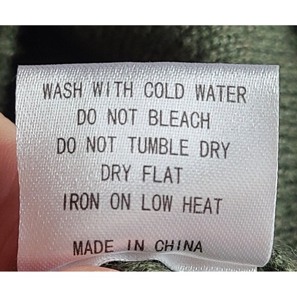 Bigio Collection Green Wool Blend Faux Leather Accents Sweater Tunic Dress Sz L - Picture 14 of 14